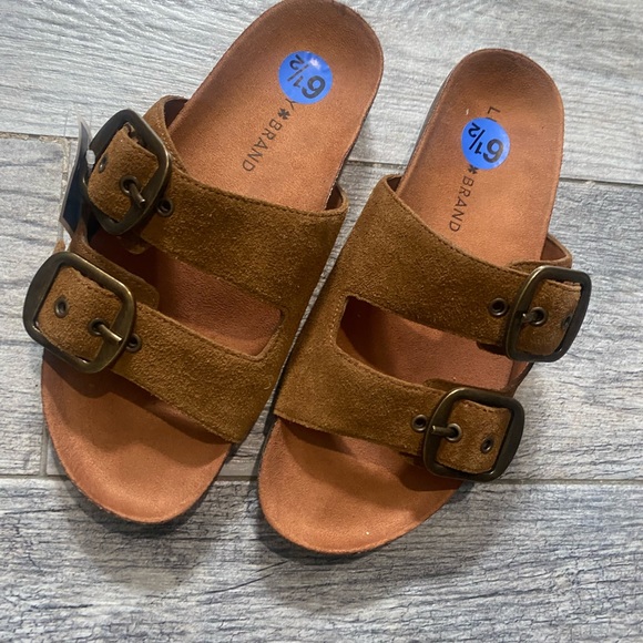 ✨NWT” Lucky Brand Tab Slip on Sandal w/Buckle - Picture 6 of 8